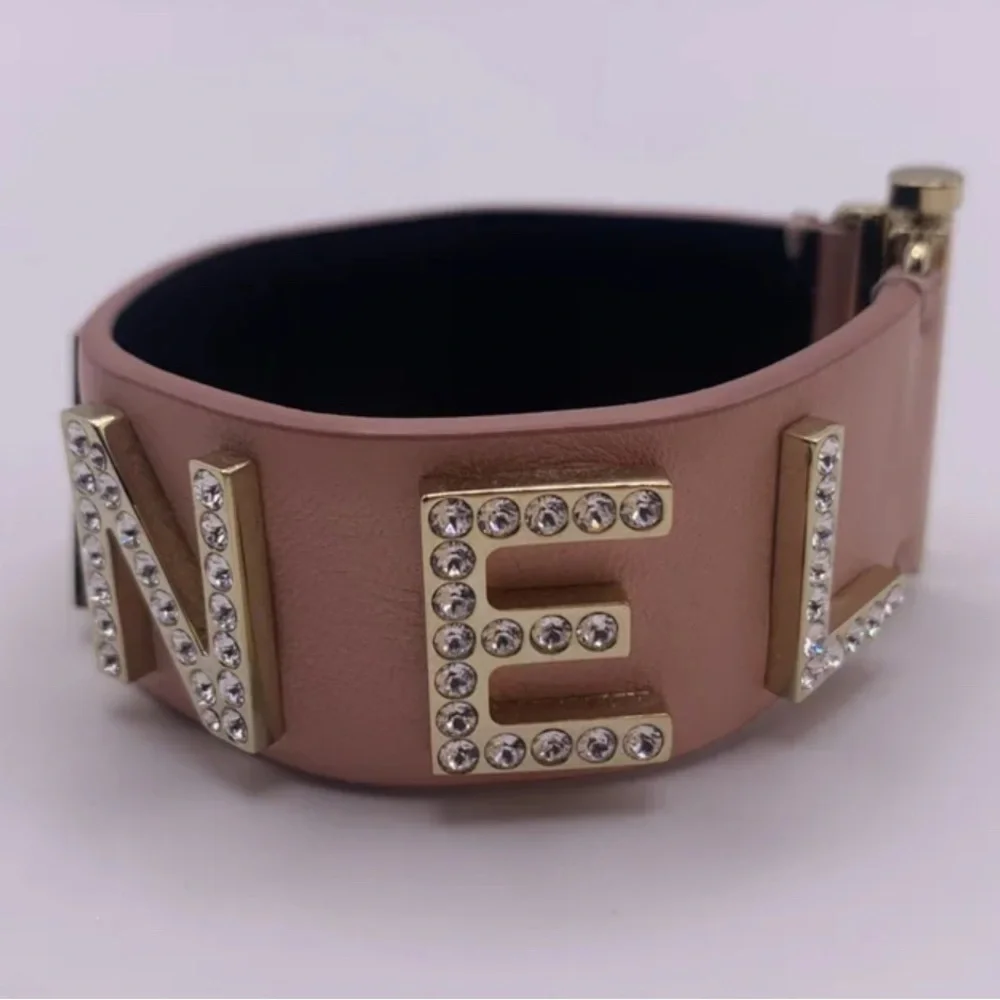 Chanel Pink Leather Bracelet